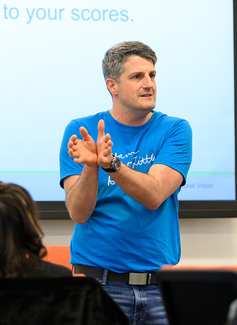 Wes Gipe speaking to a Course for Presidents class at Aileron